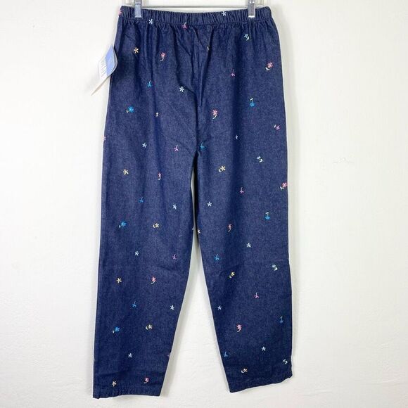 Denim & Co. Dark Wash Denim Floral Embroidered High Rise Jeans Size M - Picture 2 of 6